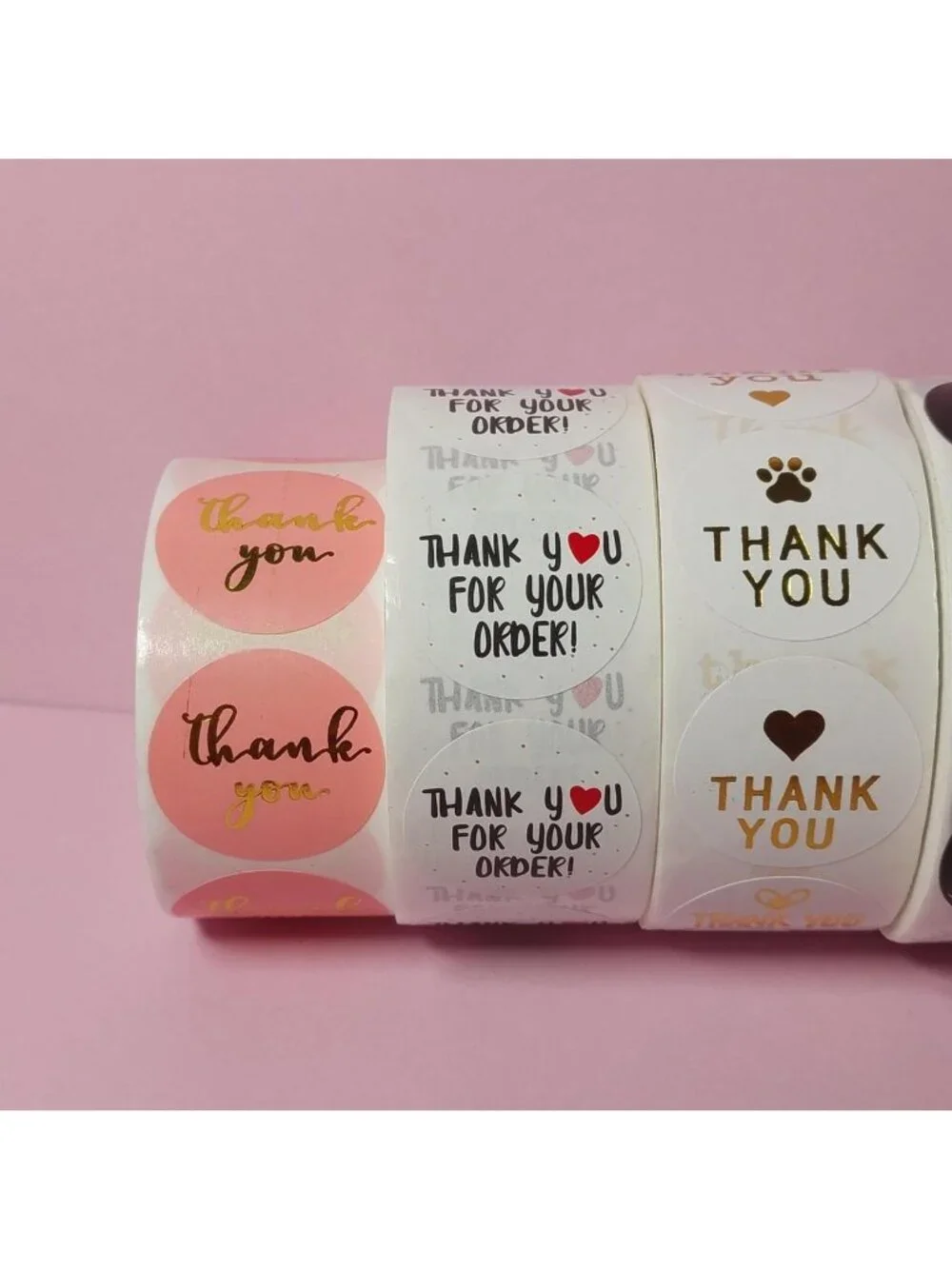 2500 Thank You Stickers Lot 5 rolls size 1 inch